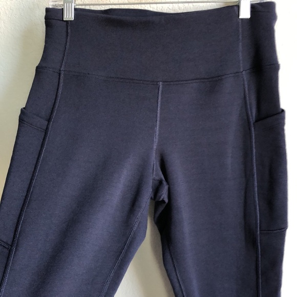 Athleta Altitude Stash Tight Polartec Powerstretch Navy Medium 428836 Petite - Picture 4 of 15